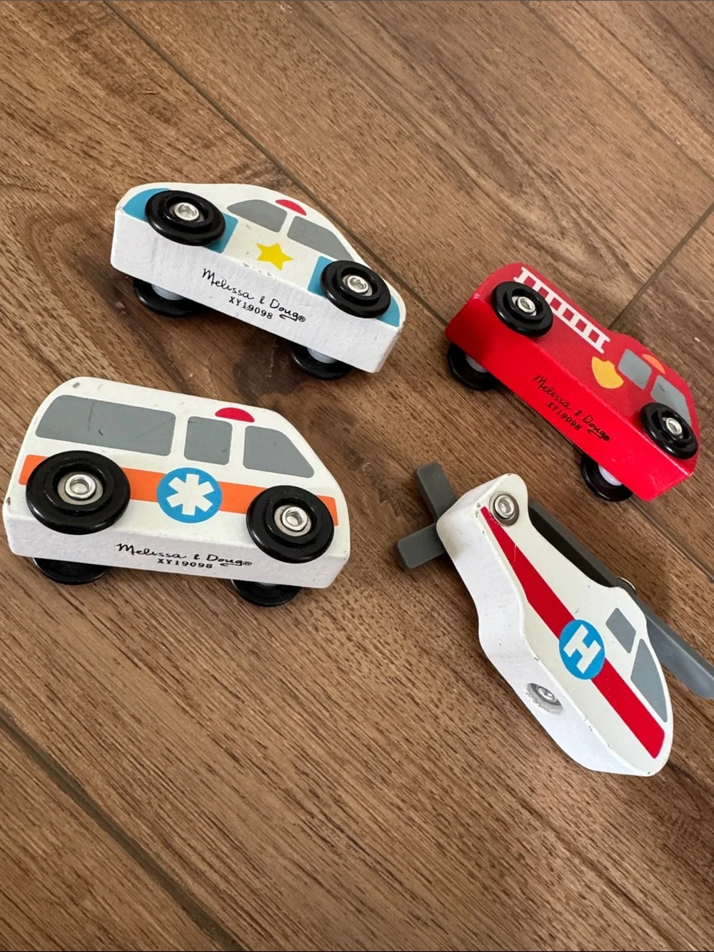 Melissa and Doug wooden emergency car toys